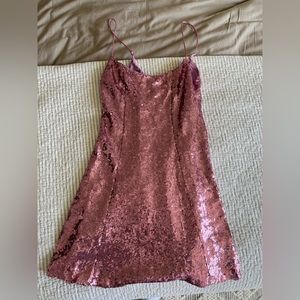 Urban Outfitters Gretta Sequin Slip Mini Dress - Pink